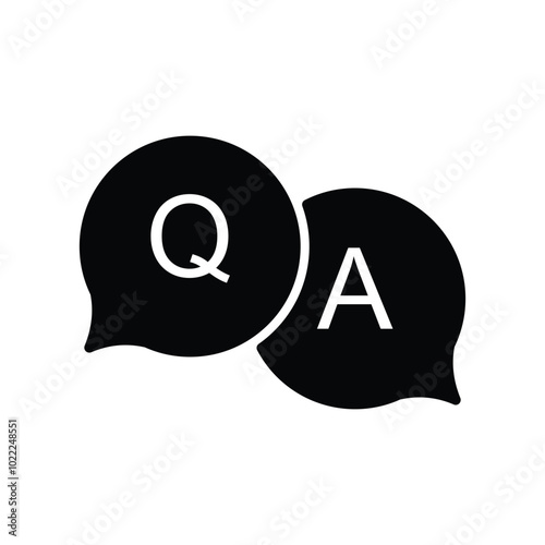 q and a vector black vector design illustration