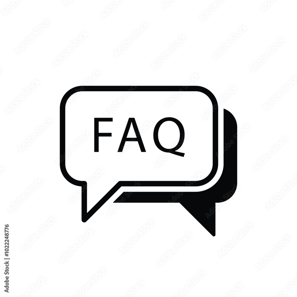 Fototapeta premium faq icon vector black outline vector design illustration