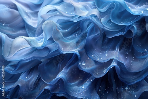 Blue Wave Symphony: A Mesmerizing Abstract Artwork of Fluid Blue Waves photo