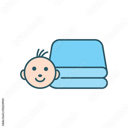 baby blanket icon flat design vector design illustration