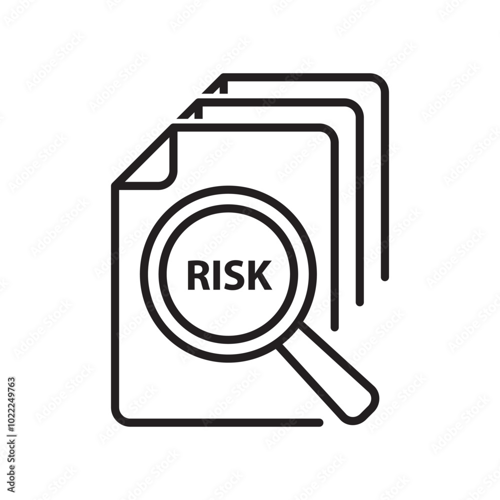 risk document icon outline vector design illustration risk document icon outline vector design illustration