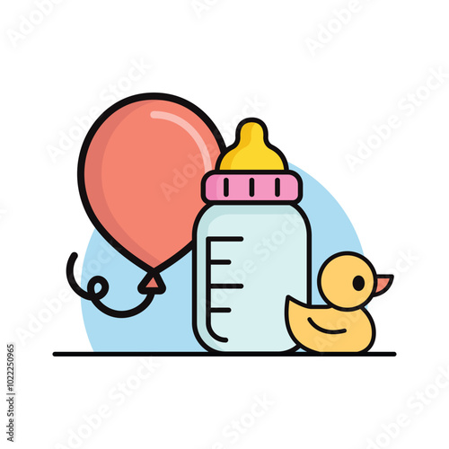 Baby Pacifier with Milk and Toys