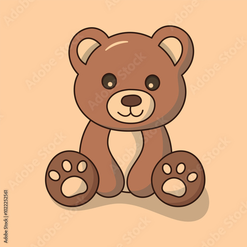 teddy bear flat vector design illustration