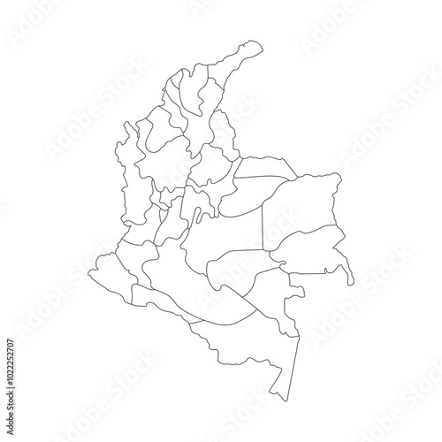 colombia map outlione per area vector design illustration