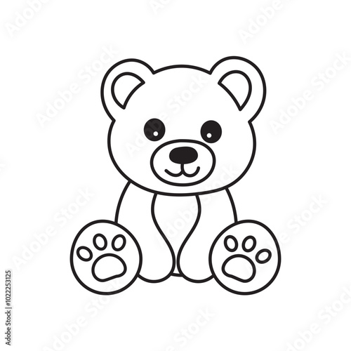 beautiful teddy bear outline design