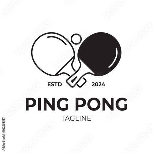 ping pong sport logo symbol vector design illustration