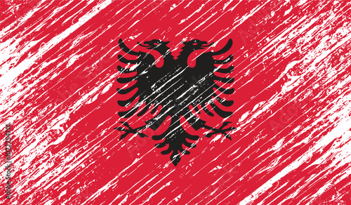 albania flag grunge 