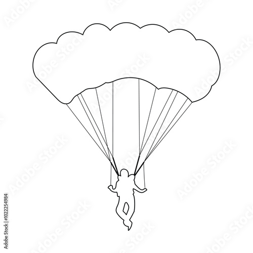 Skydiving Parachuting outline