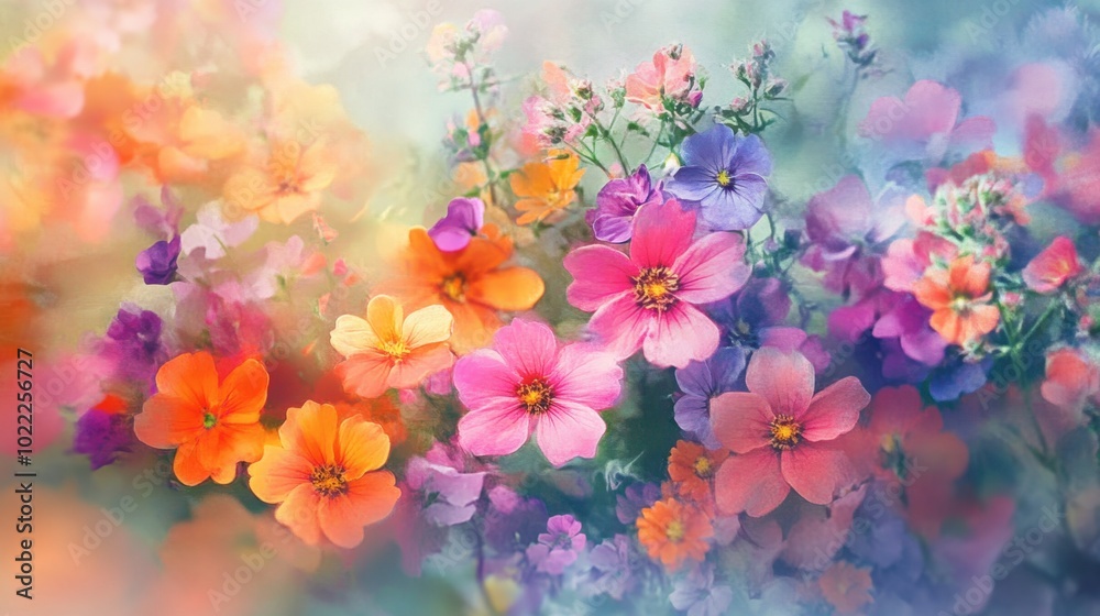 A vibrant wildflower bouquet with a soft focus, creating an artistic and dreamy representation of the beauty of flowers. A vibrant wildflower bouquet with a soft focus, creating an artistic and dreamy representation of the beauty of flowers.