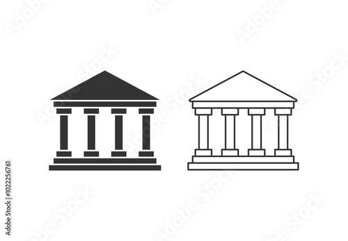 city hall building vector icon