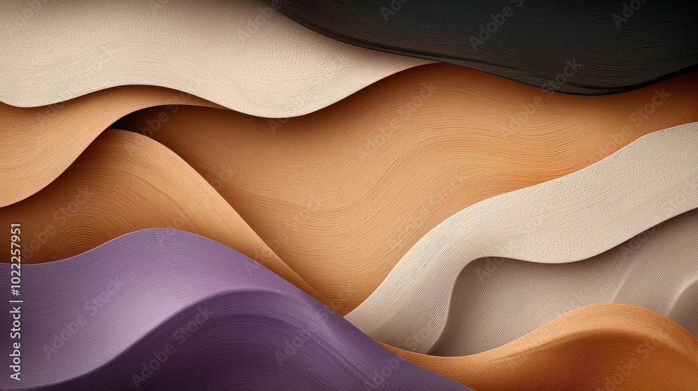 Abstract Wavy Background with Rich Autumnal Hues for Design and Art Abstract Wavy Background with Rich Autumnal Hues for Design and Art