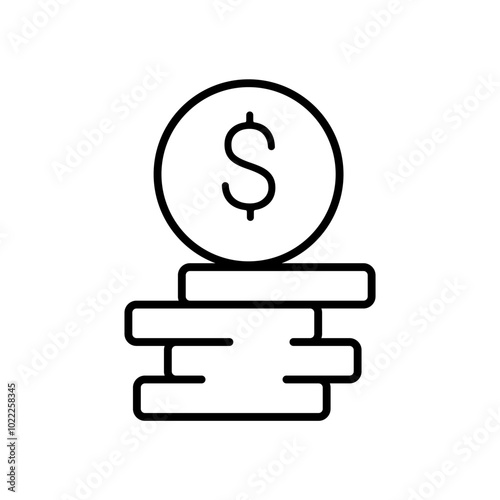 bunch icon vector money dollar