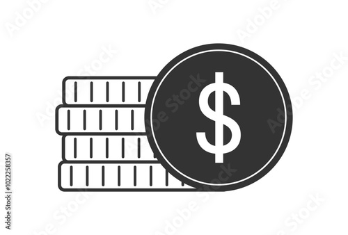 bunch icon vector money dollar