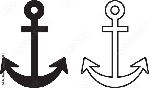 ship anchor set icon vector design illustration
