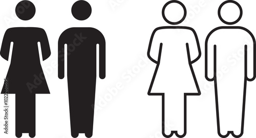 man, woman polite icon