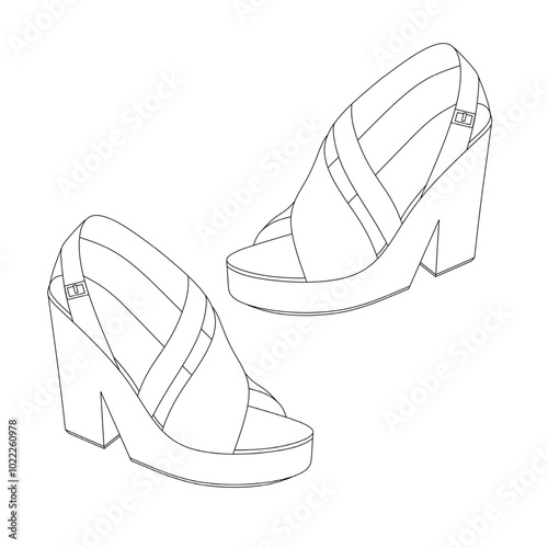 vector image of women's sandal design

