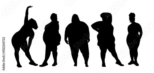 fat woman silhouette collection