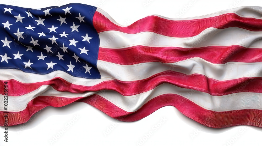 Obraz premium Waving American Flag Stars and Stripes Patriotic Symbol US Flag National Pride Indepe