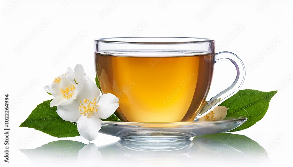 Jasmine Tea on white background isolated. Beverage. Drink. Jasmine Tea on white background isolated. Beverage. Drink.