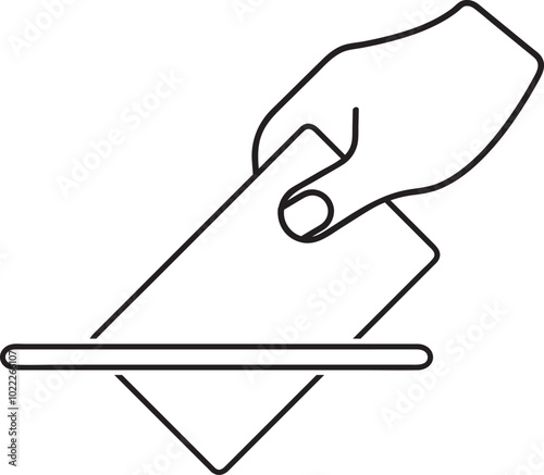 hand inserting ballot paper