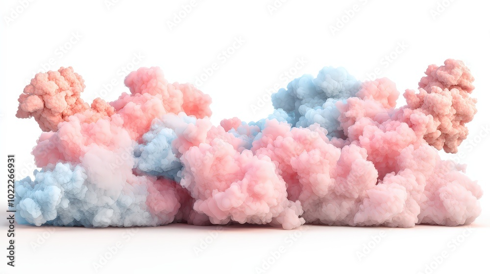 Abstract Pink and Blue Smoke Clouds on White Background Colorful Festive Creative Des Abstract Pink and Blue Smoke Clouds on White Background Colorful Festive Creative Des