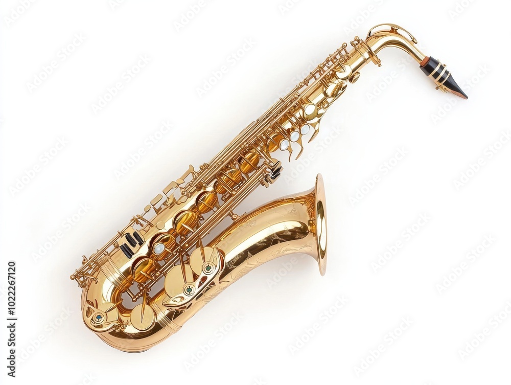 Obraz premium 音楽教育とジャズバンドデザインのためのサックス楽器