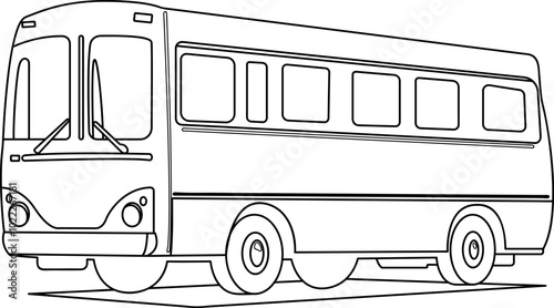 coloring page bus cartoon image drawing