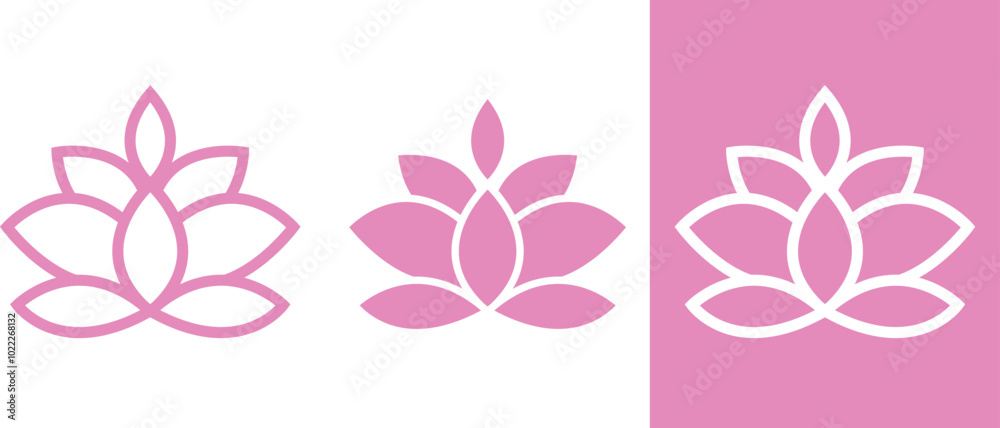 lotus pink flower icon logo symbol lotus pink flower icon logo symbol