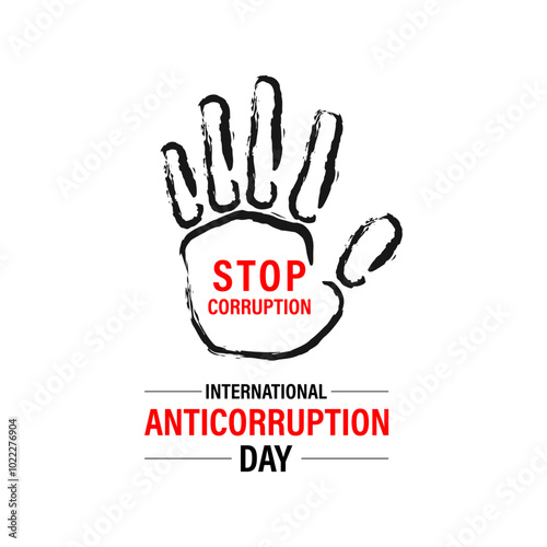 International Anti Corruption day. Hand Vector Illustration. Banner poster, flyer and background design template. Vector illustration