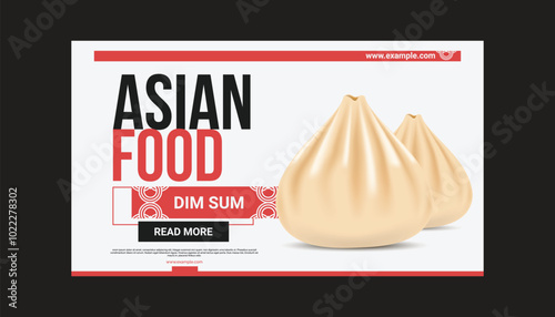 Asian food dim sum vector advert