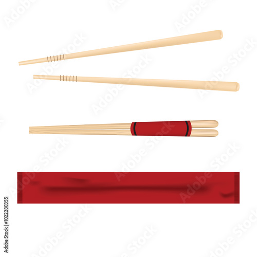 Asian food stick objects vector illustration