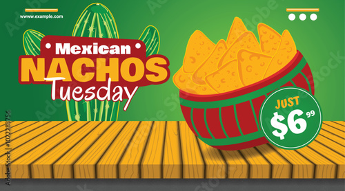 Mexican food nachos promotion discount flyer