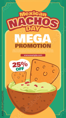 Mexican food nachos promotion discount flyer