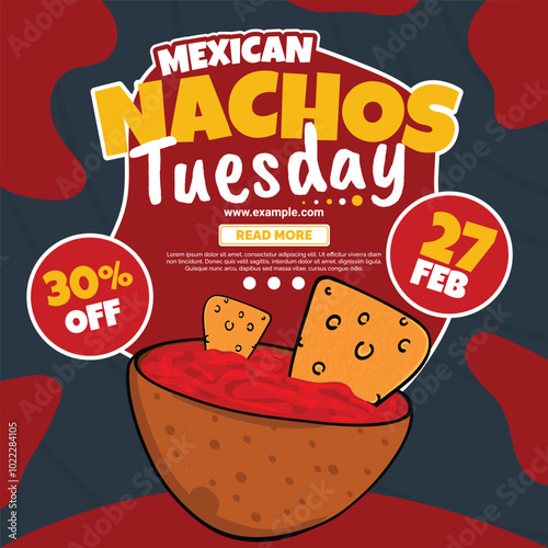 Mexican food nachos promotion discount flyer