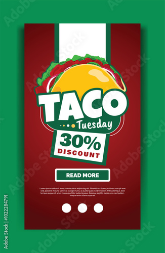 Mexican taco tuesday advert vector