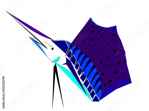 A modern art sailfish 
