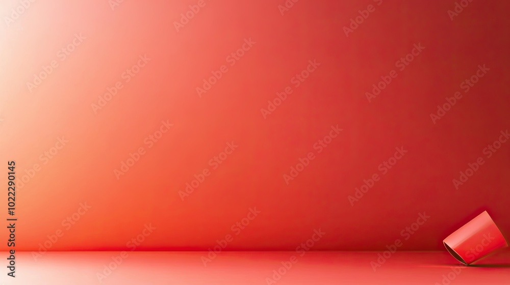 Obraz premium A smooth red wallpaper with a gradient effect, fading from bright red to deep crimson, ideal for a professional background.