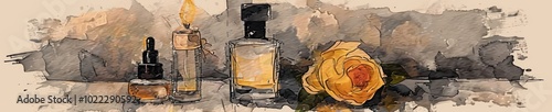 Vintage French Perfume Engraved Illustration