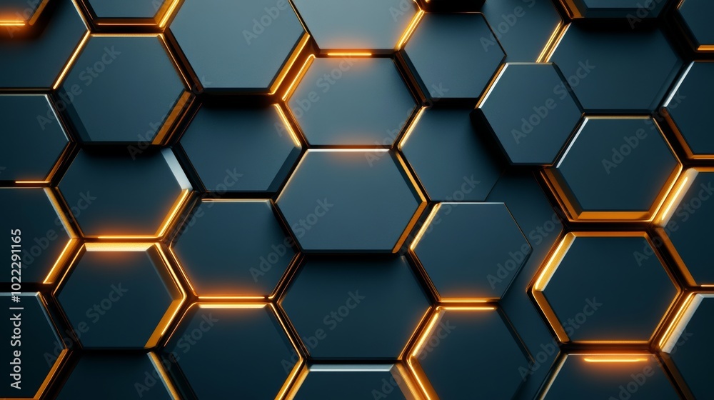 Modern Hexagonal Pattern with Glowing Edges Modern Hexagonal Pattern with Glowing Edges