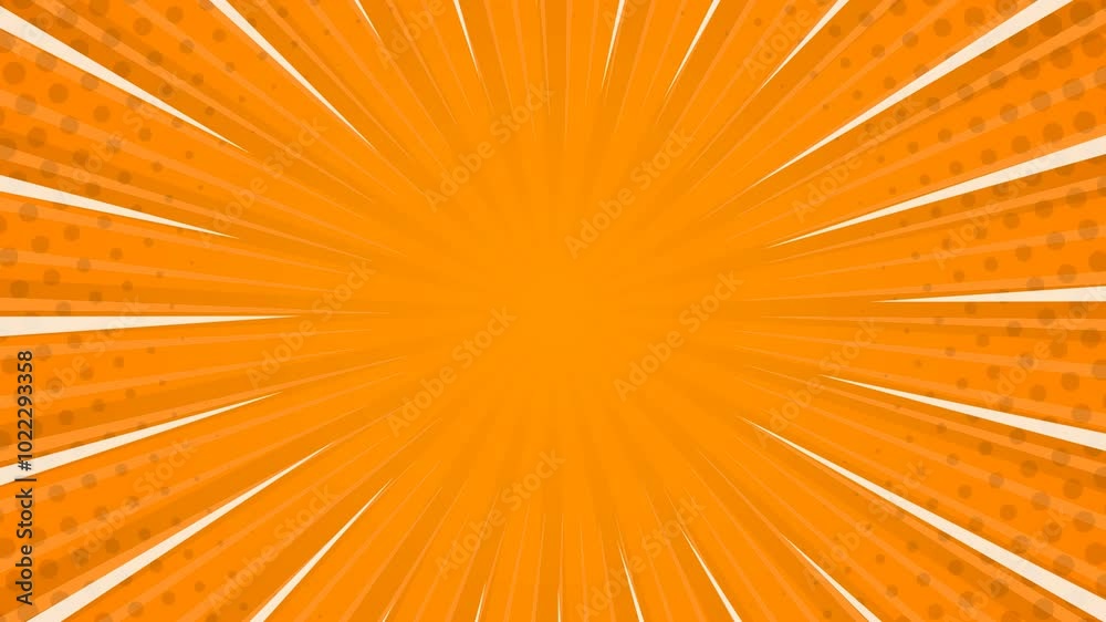 abstract background sunburst ray comic dots animated footage video