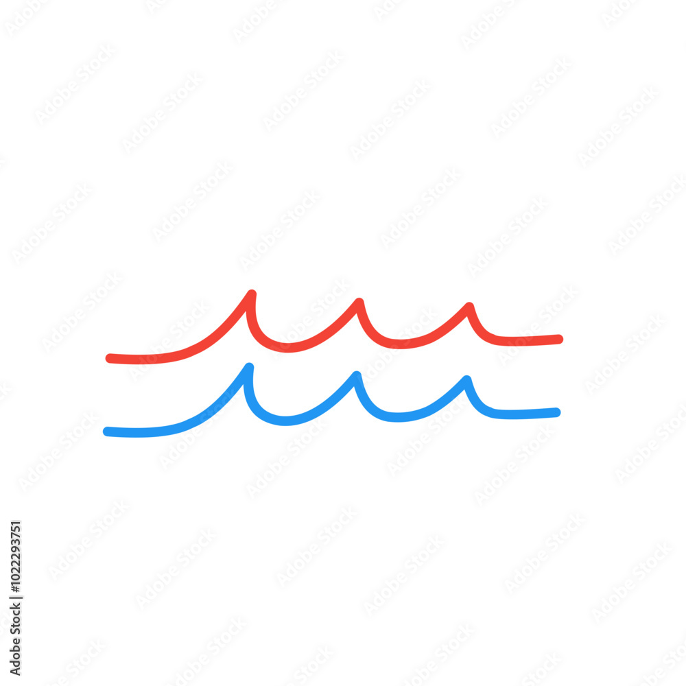 red and blue wave lines red and blue wave lines