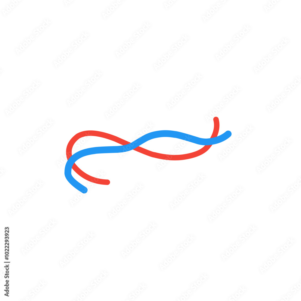 red and blue wave lines