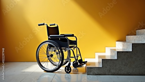 Wheelchair at the Bottom of Stairs