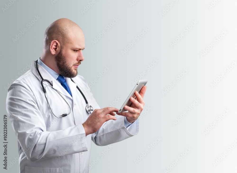 Portrait of happy doctor wearing med uniform at hospital