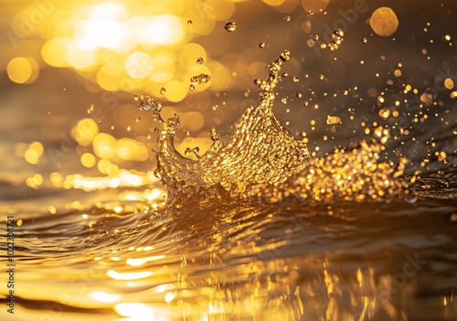 water splash in sunset
