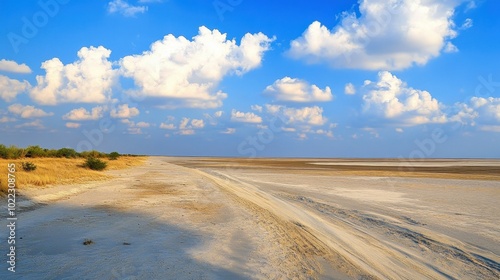 Serene Landscape with Blue Sky and Clouds