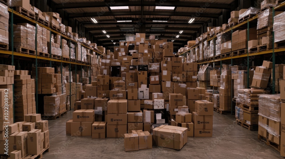 Warehouse Storage   Cardboard Boxes  Distribution Center  Logistics  Shipping and Receivin