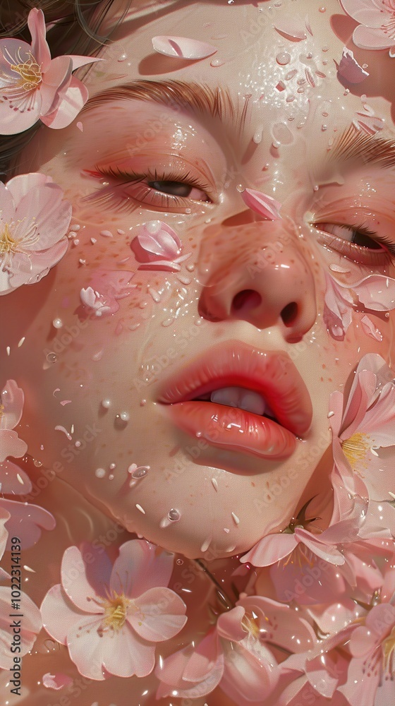 Dreamy Portrait with Cherry Blossoms - Feminine Beauty and Delicate Art Dreamy Portrait with Cherry Blossoms - Feminine Beauty and Delicate Art