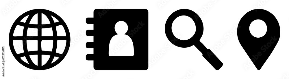 Vector of search application icons set Vector of search application icons set