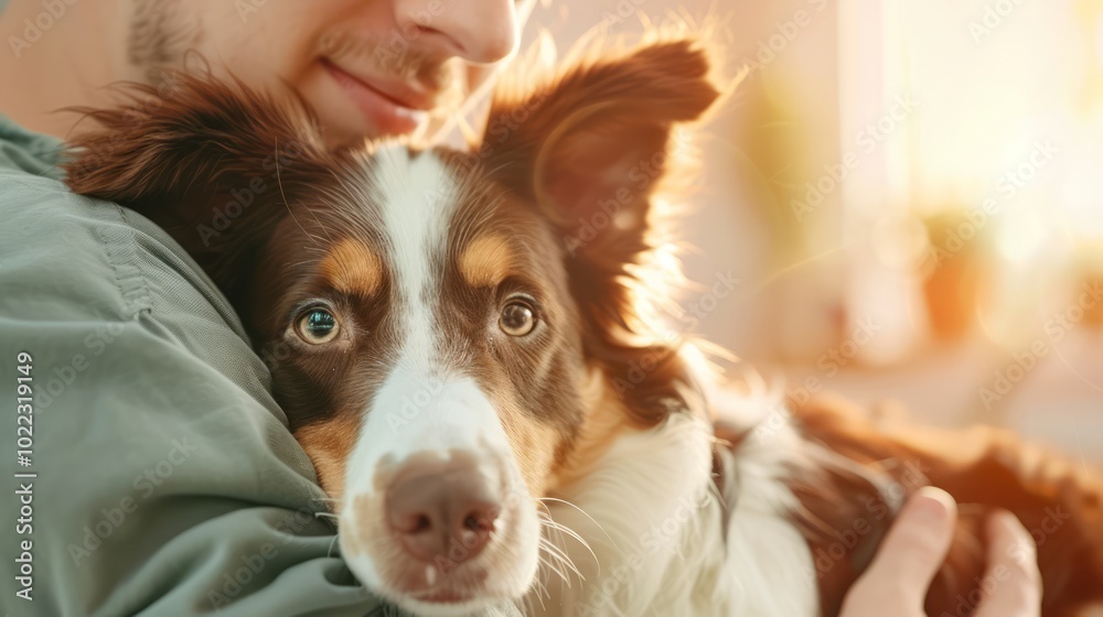 Tender Moment Between Pet and Owner in Natural Light Tender Moment Between Pet and Owner in Natural Light